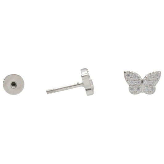 PIERCING FARFALLA ZIRC CHIUSURA A VITE