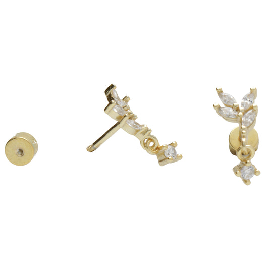 PIERCING ZIRCONI CHIUSURA A VITE