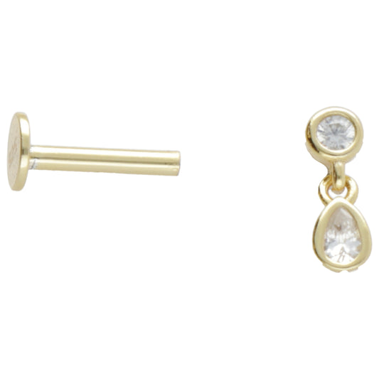 PIERCING CIPOLLINA PENDENTE CHIUSURA A VITE PIATTA