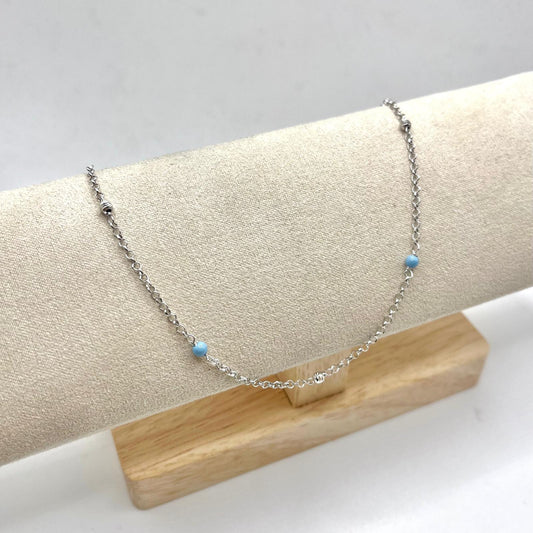 CAVIGLIERA PERLINE BLUE E DIAMANTATE