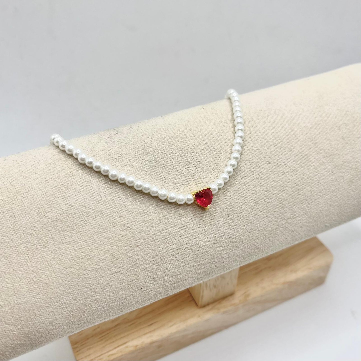 BR PERLE E CUORE PIETRA ROSA