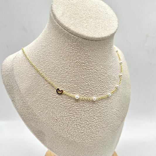 COLLANA PERLINE E LUNA