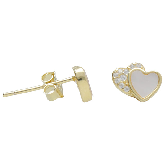 OR DOPPIO CUORE ZIRC E MADREPERLA