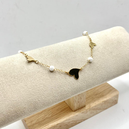 BR CUORI LISCI E PERLINE BIANCHE