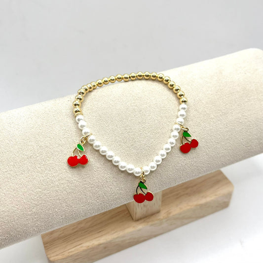 BR ELASTICO PERLE E CILIEGIE
