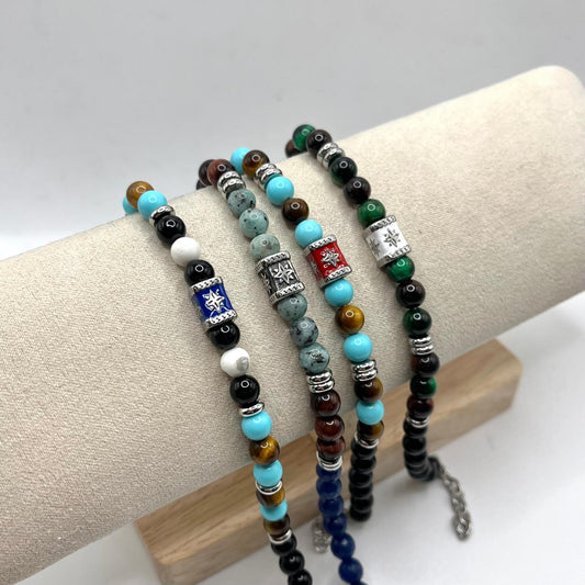 BR ACCIAIO PALLINE E ROSA DEI VENTI