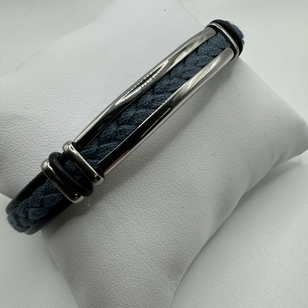 BR ACCIAIO PELLE E COTONE