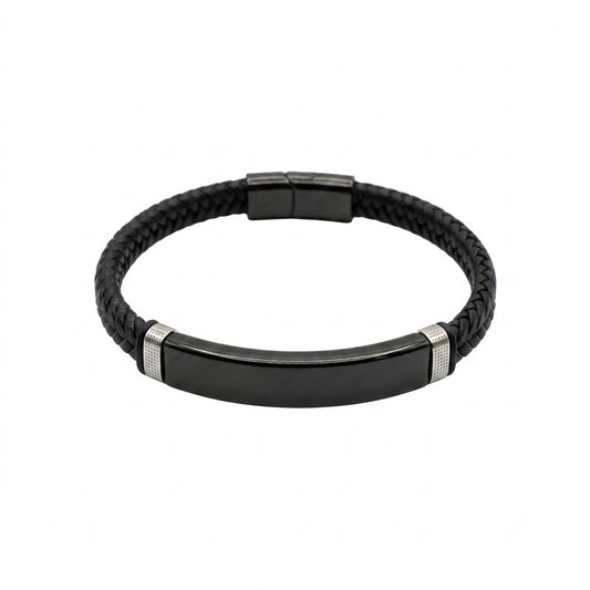 BR BRAID AND LEATHER BAND PLATE