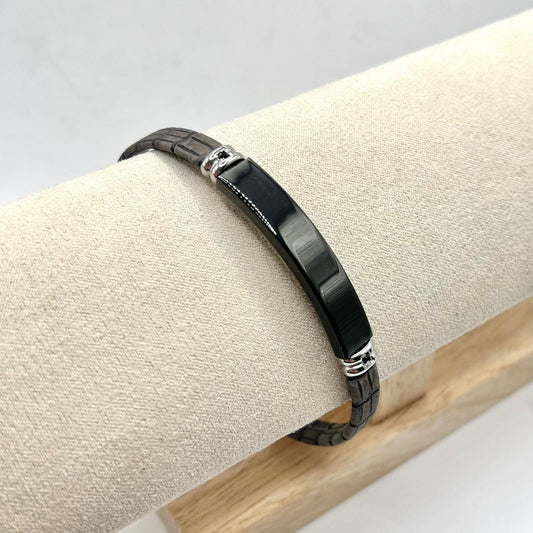 BR ACCIAIO PELLE TARGA NERA