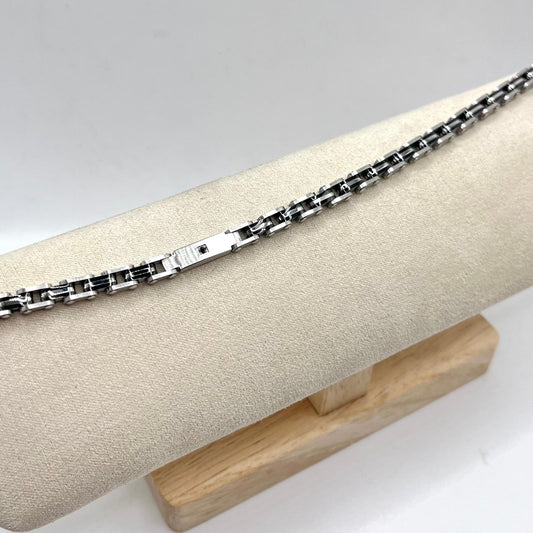 BR ACCIAIO NERE + PIASTRINA CON ZIRC