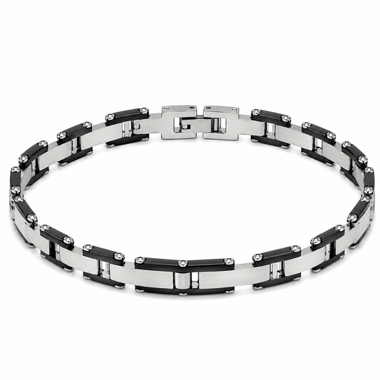 BR ACCIAIO PVD NERO + 1 ZIRC NERO