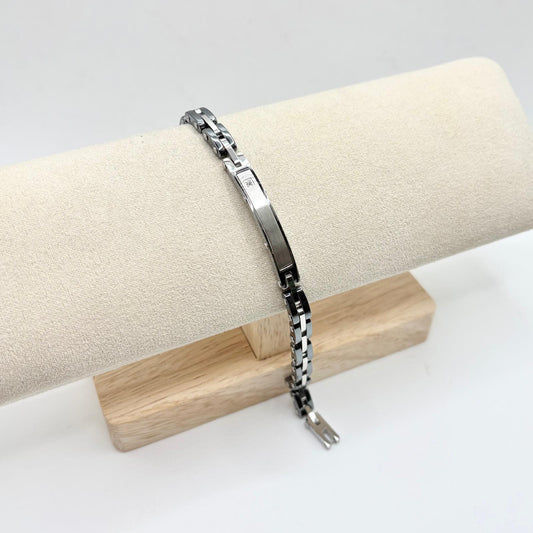 BR ACCIAIO TARGA E ZIRC BIANCO