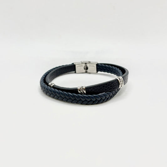 BR ACCIAIO IN PELLE BLU