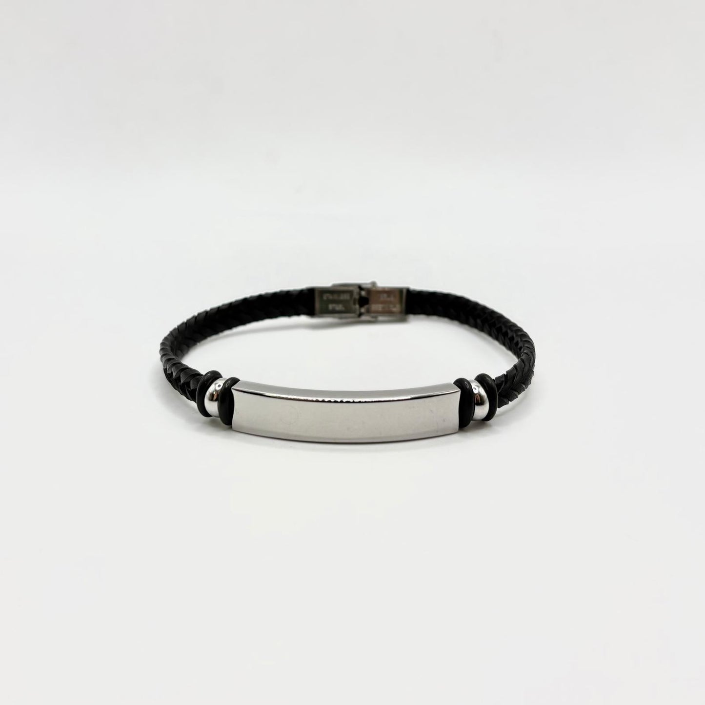 BR ACCIAIO IN PELLE CON TARGA LISCIA