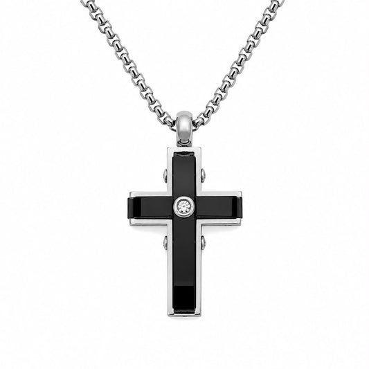 CL STEEL BLACK CENTRAL ZIRC CROSS