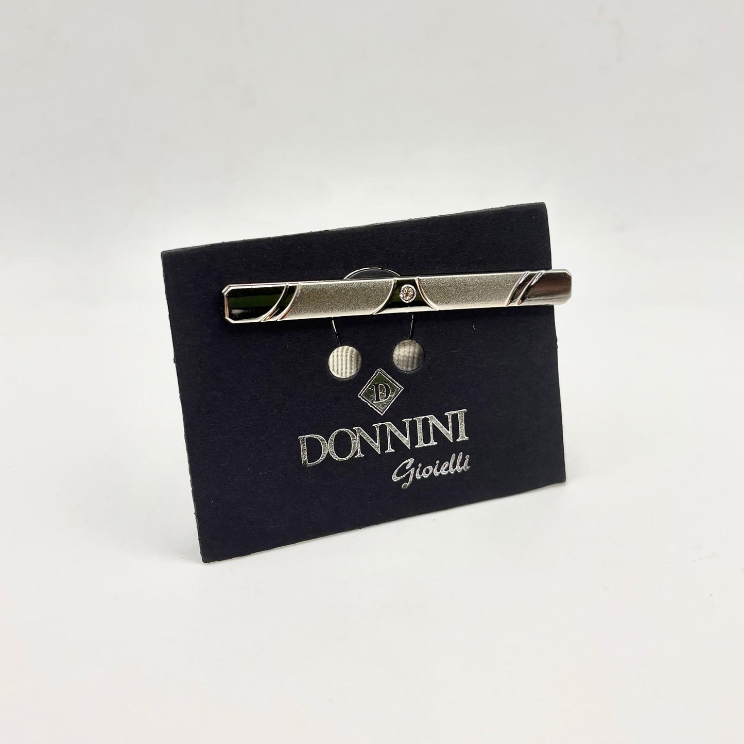 FERMACRAVATTA ACCIAIO ZIRCONE A PINZA