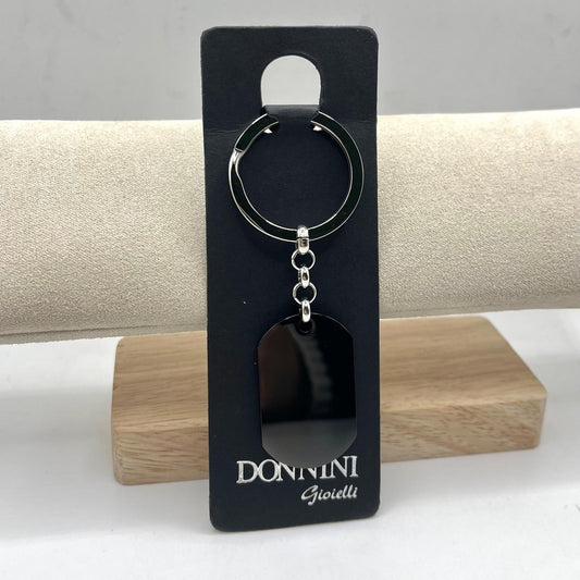 PORTACHIAVI ACCIAIO TARGHETTA NERA
