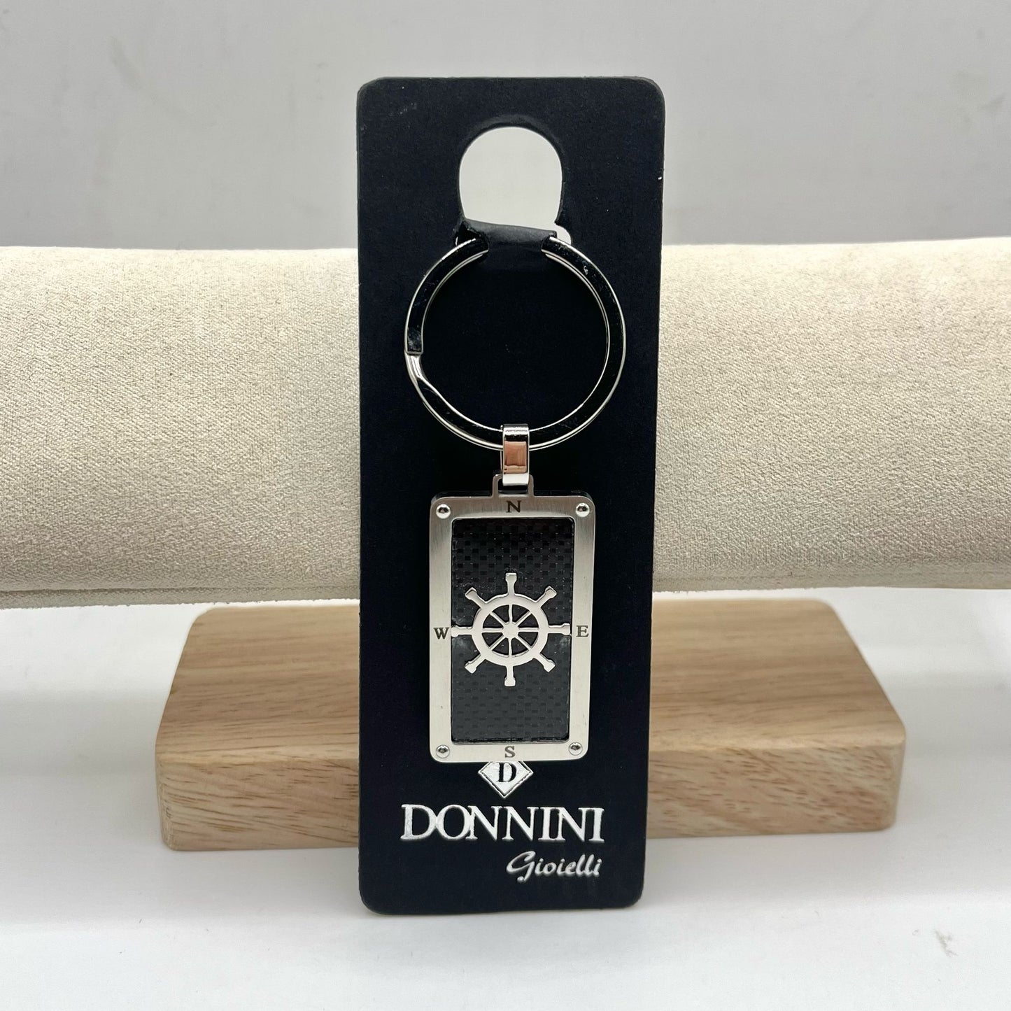 PORTACHIAVI ACCIAIO TARGA E TIMONE