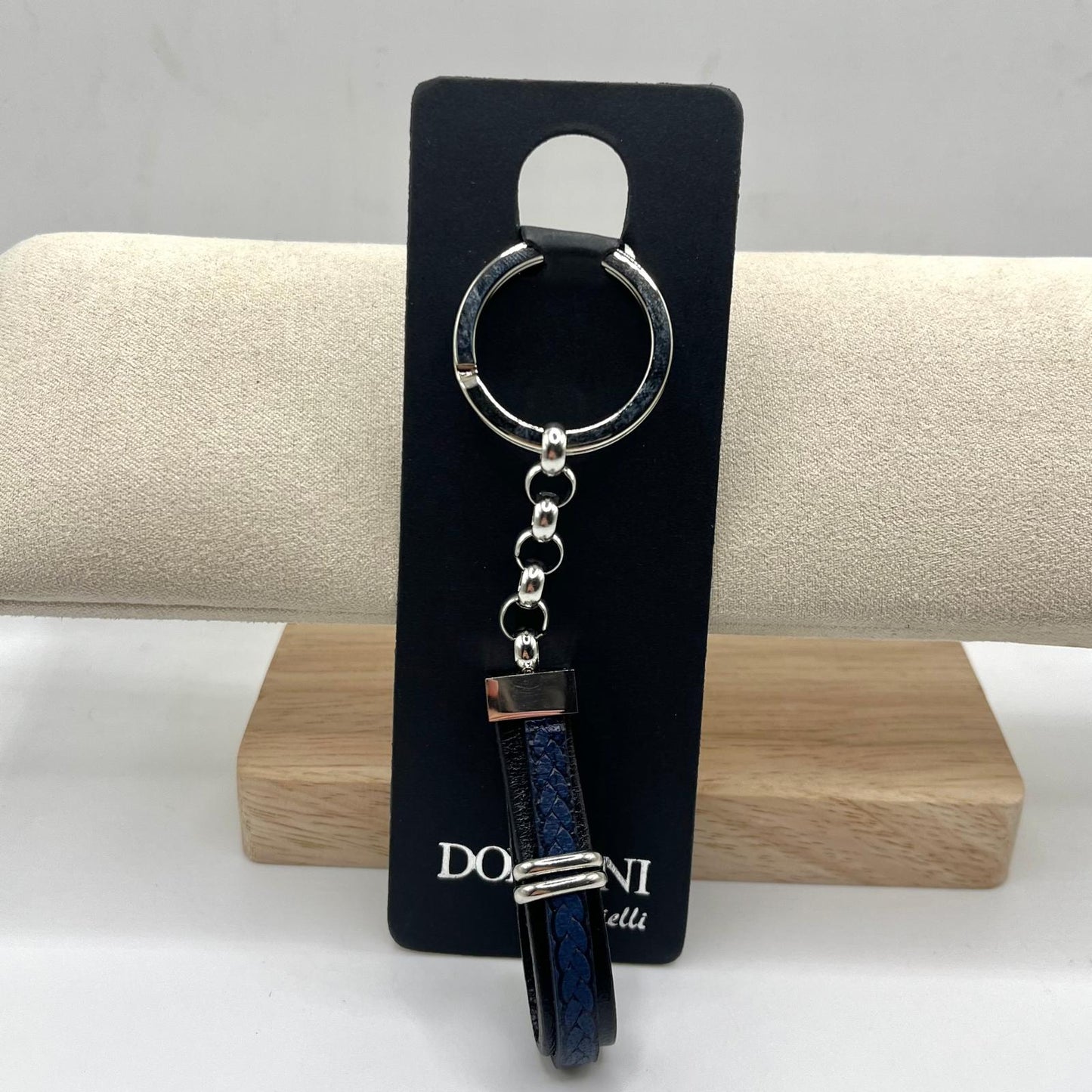 PORTACHIAVI ACCIAIO PELLE