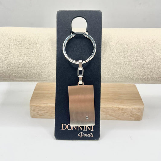 PORTACHIAVI ACC RETT CON ZIRCONE NERO