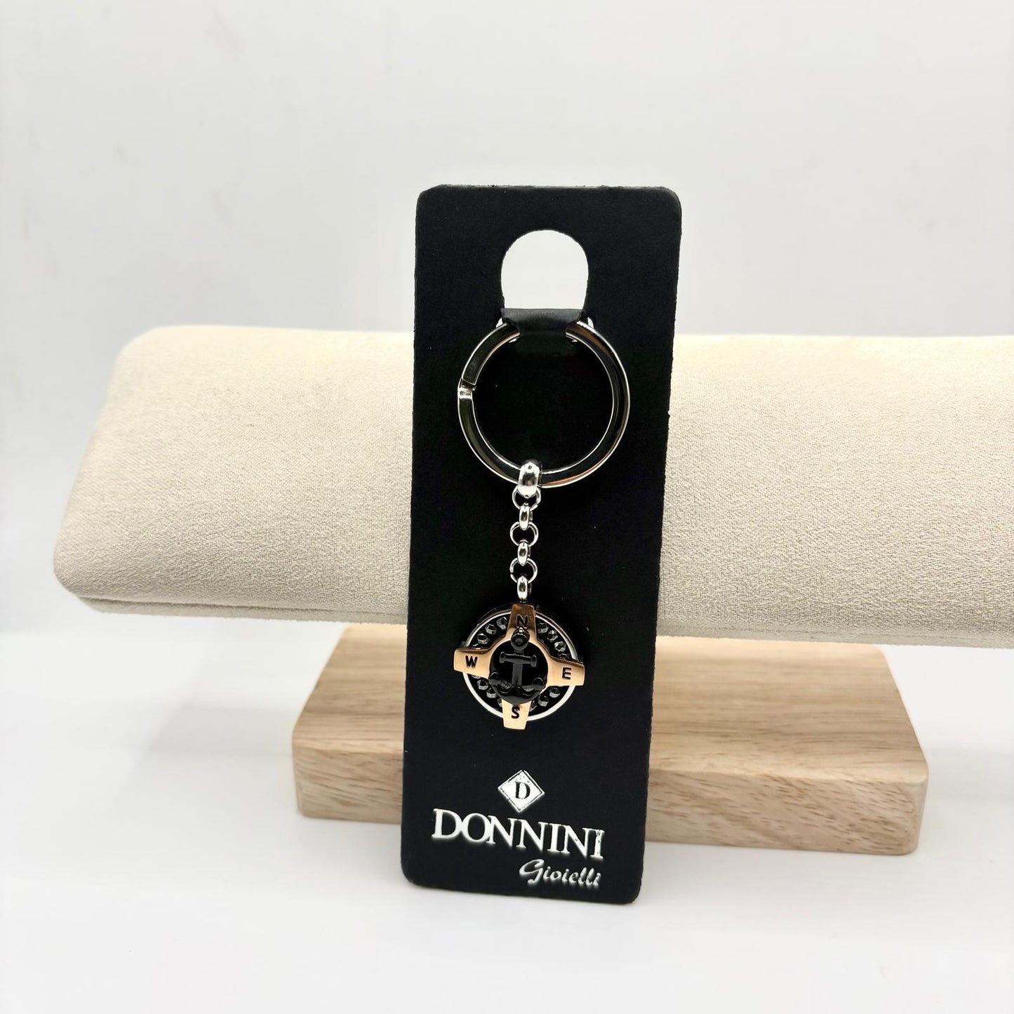 PORTACHIAVI ACCIAIO BUSSOLA E ANCORA