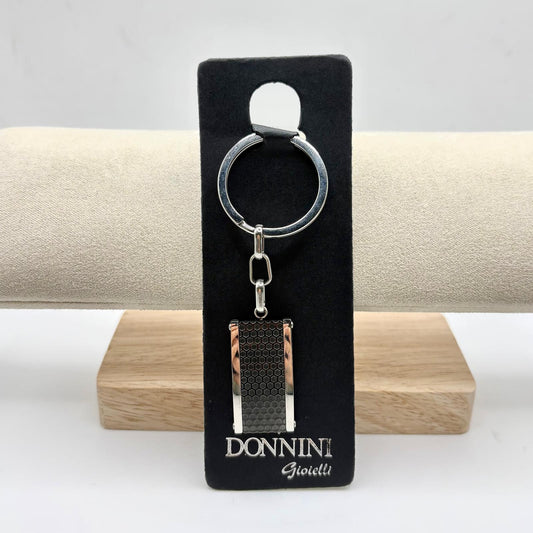 PORTACHIAVI ACCIAIO TARGA NERA RETT