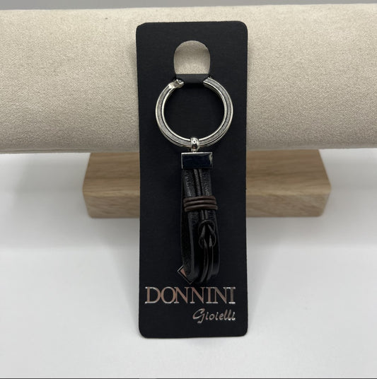 PORTACHIAVI ACCIAIO CUOIO