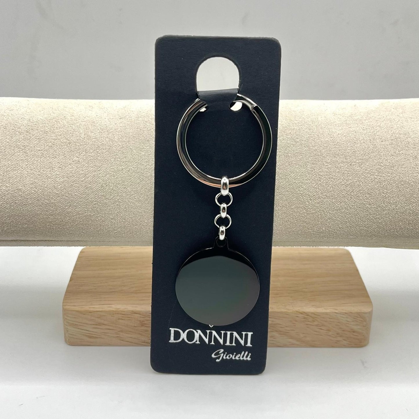 PORTACHIAVI ACCIAIO CERCHIO NERO