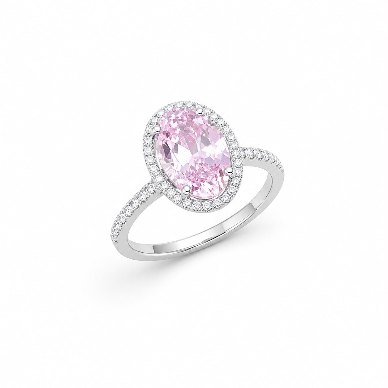 AN CON PIETRA ROSA OVALE E ZIRCONI