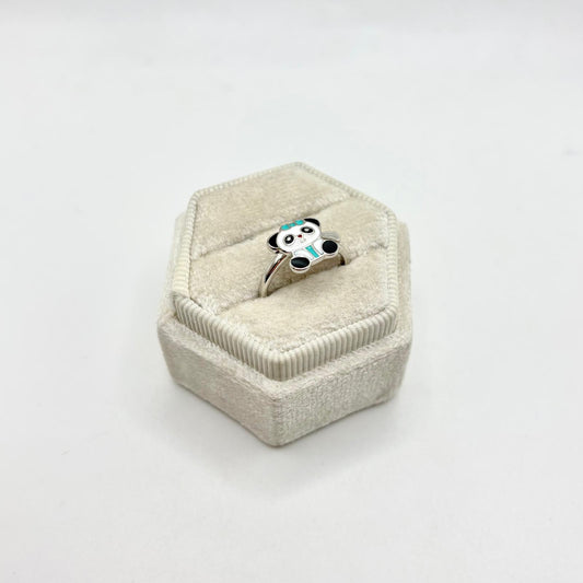 ANELLO BIMBA PANDA FIOCCO COLORATO