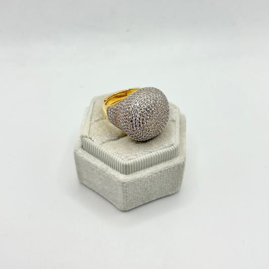 ANELLO BRONZO PAVE’ ZIRCONI