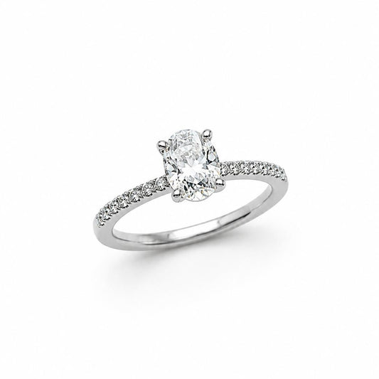 ANELLO SOLITARIO MOISSANITE 7X9 MM
