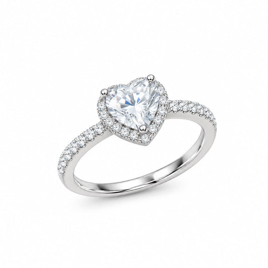 AN MOISSANITE CUORE E ZIRCONI 1,1X1,1 CM