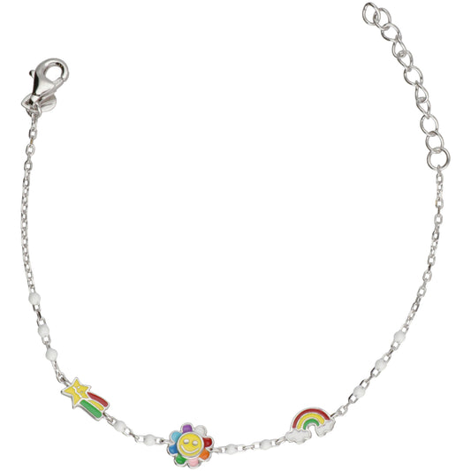 BR PERLINE BIANCHE E CHARM ARCOBALENO