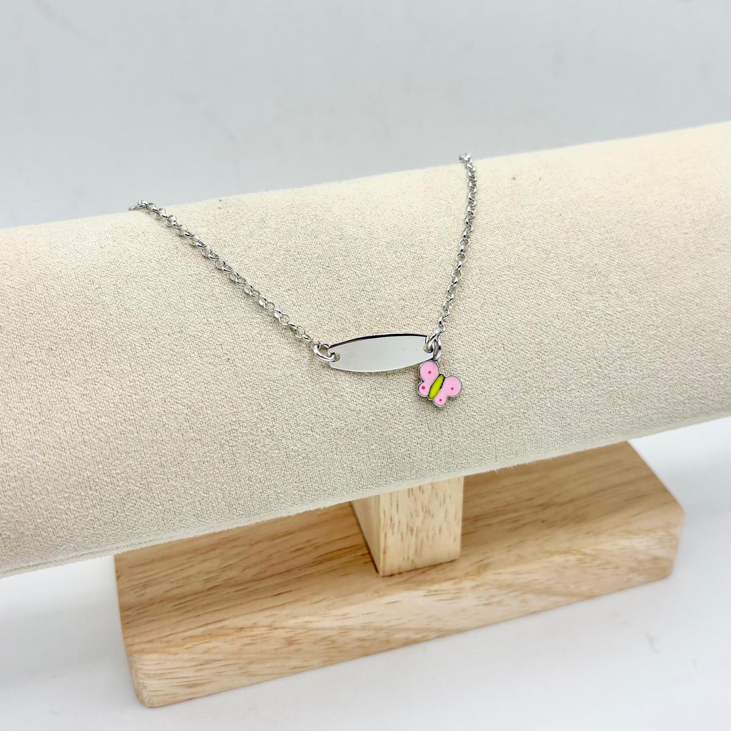 BR BIMBA TARGHETTA E FARFALLA PENDENTE