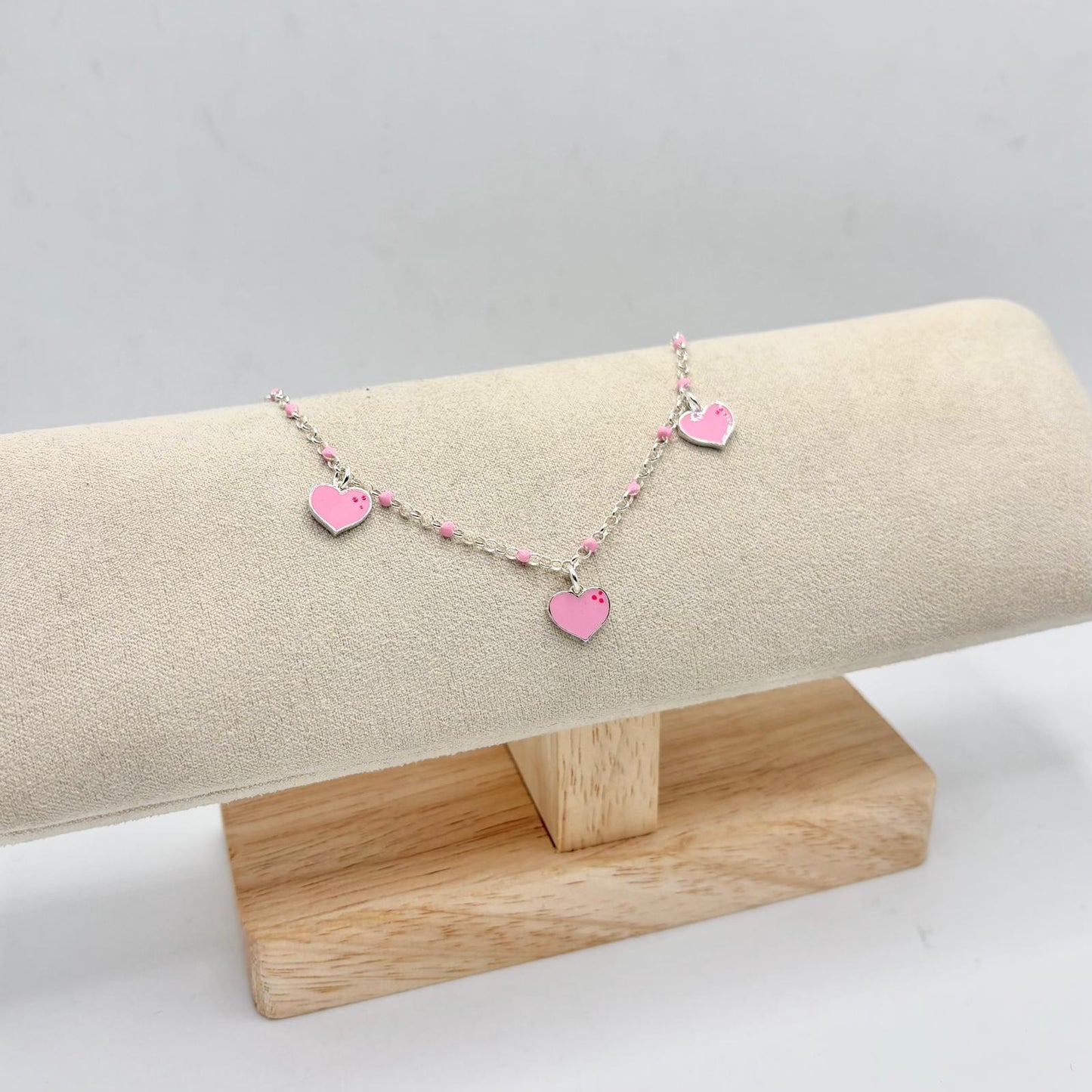BR BIMBA PERLINE ROSA E CUORI ROSA PENDENTI