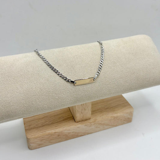 BR BIMBO GRUMETTA 3 MM E TARGA 2X0,5 IN ORO 18KT