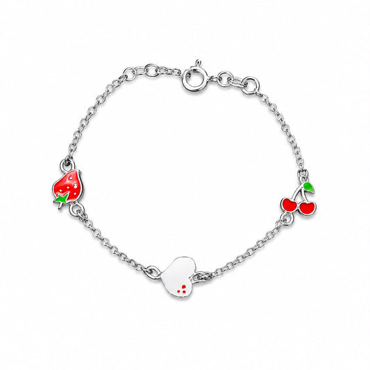 BR FRAGOLA, CUORE SMALTO BIANCO E CILIEGIA