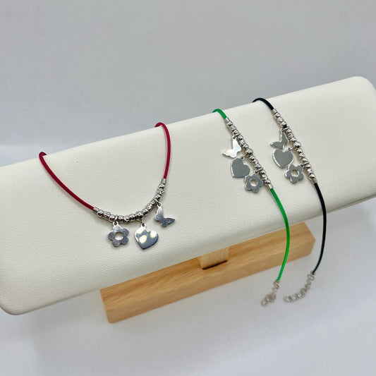 BR CORDINO CON PEPITE E CHARM PENDENTI