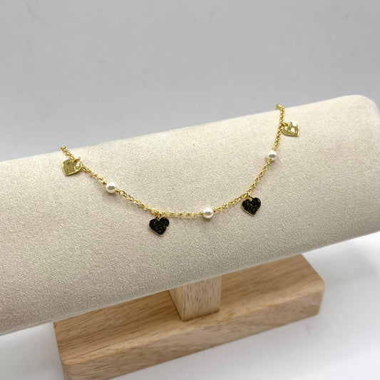 BR CUORI LAVORATI E PERLE