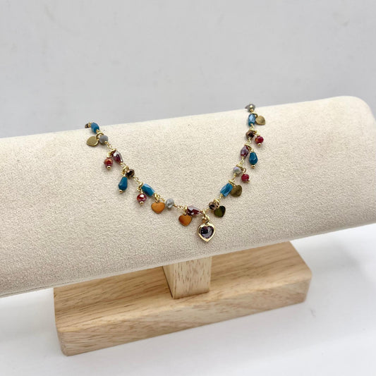 BR PERLINE E CHARMS CUORI PENDENTI