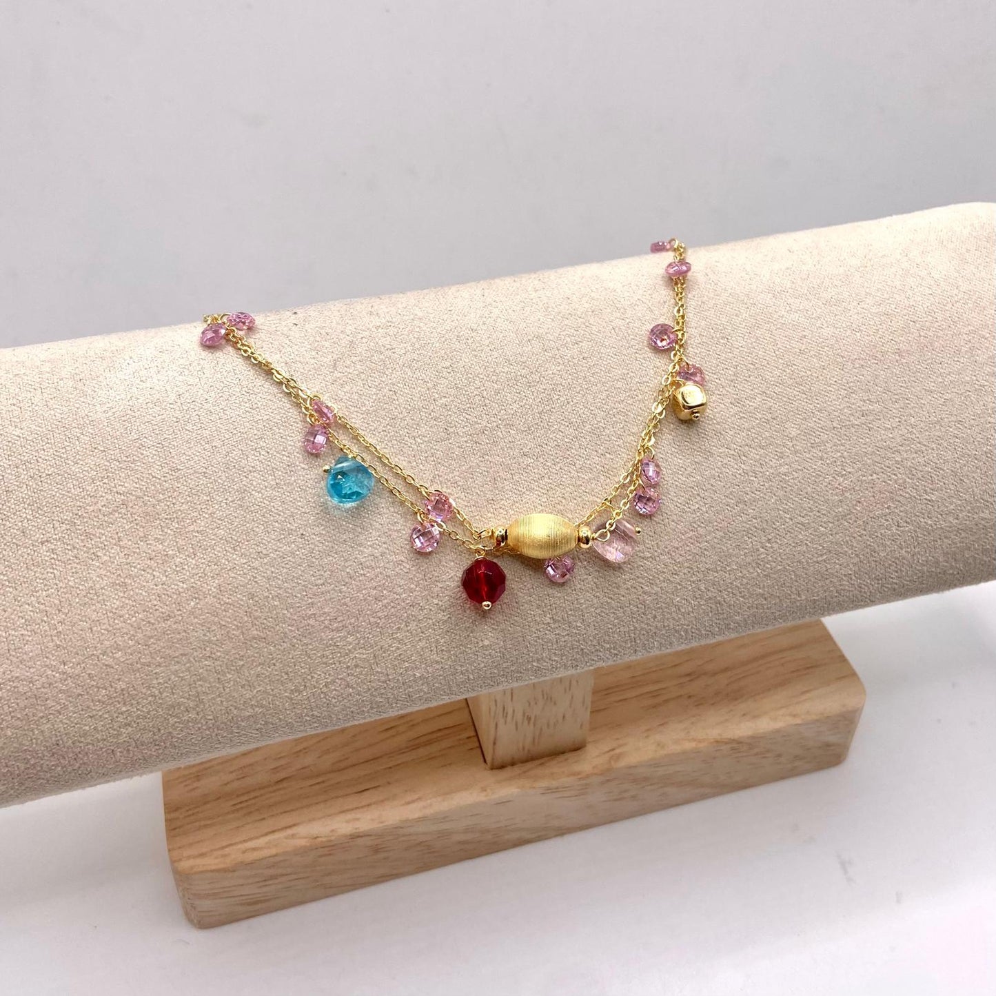 BR DUE FILI PIETRE COLORATE, LUCCIOLE E SFERE