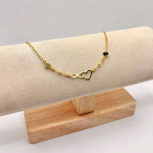 BR INTRECCIO CUORE E INFINITO + 2 CUORI