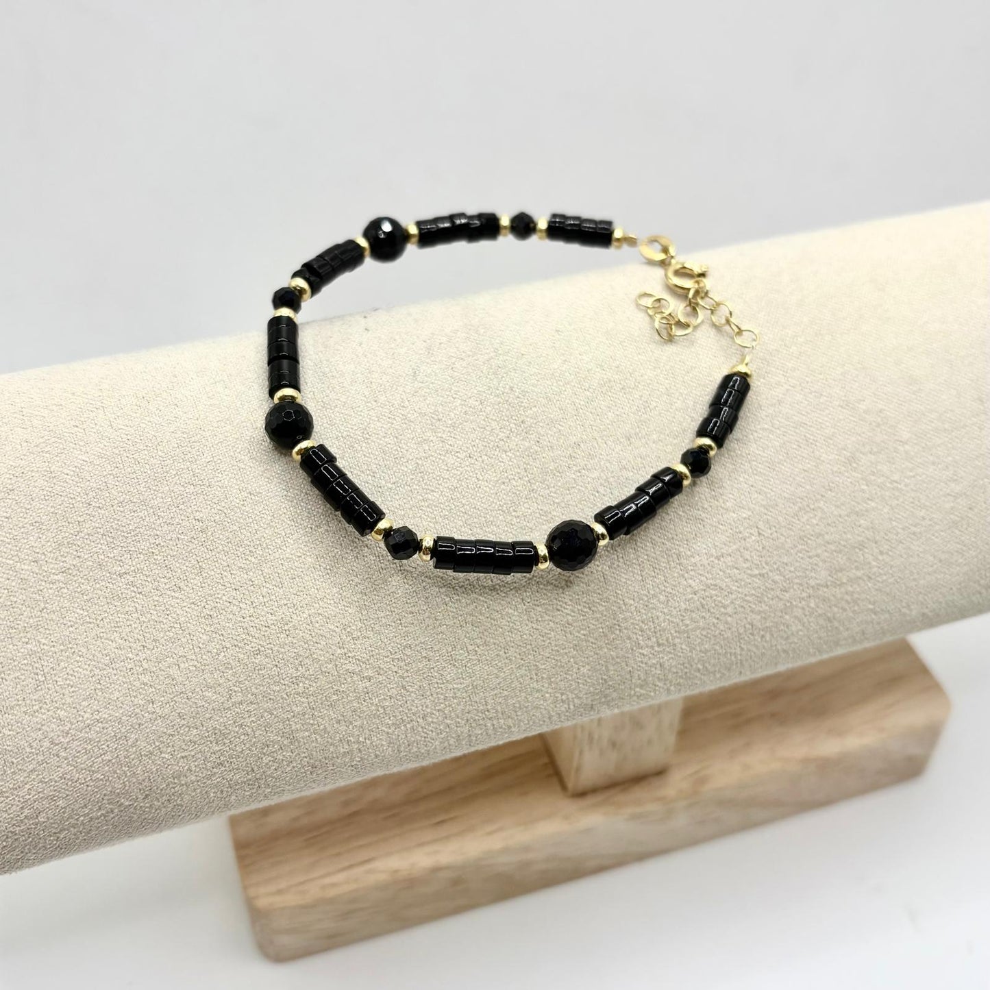 BR PERLINE NERE E RONDELLE NERE