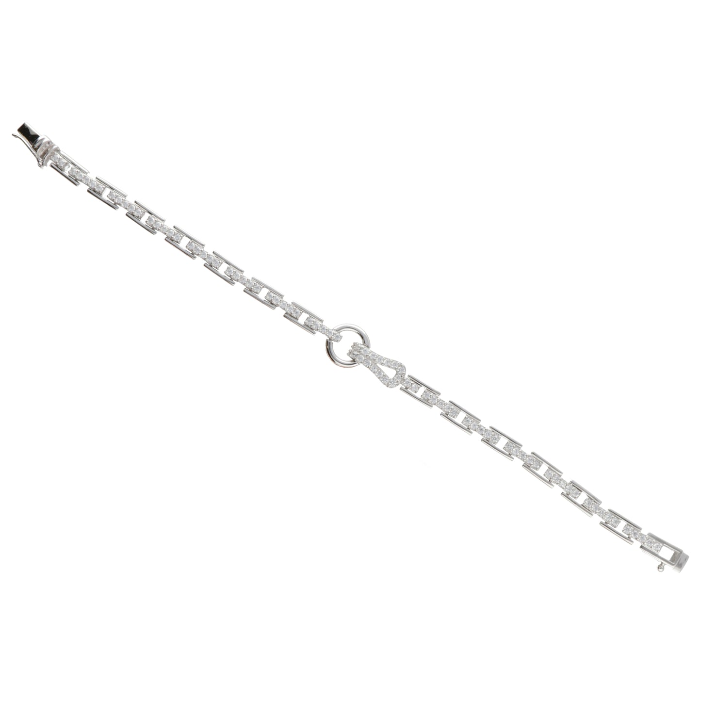 BR BARRETTE ZIRC E CERCHIO LISCIO