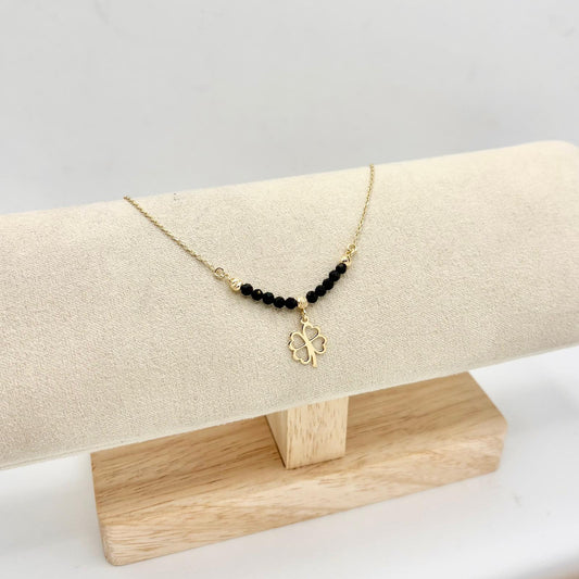 BR PERLINE NERE E QUADRIFOGLIO