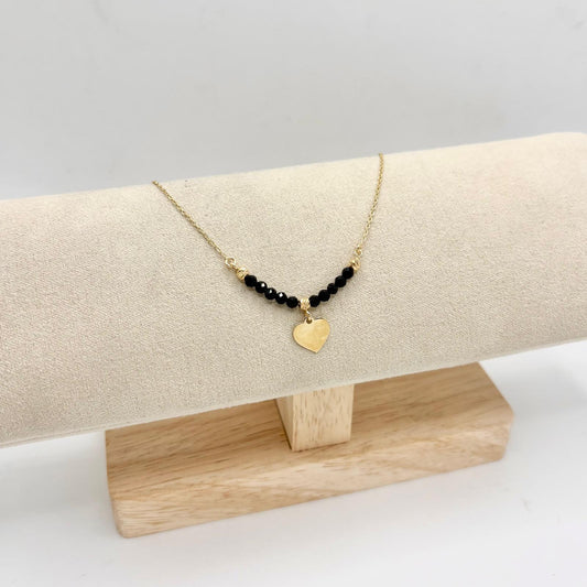 BR PERLINE NERE E CUORE LISCIO