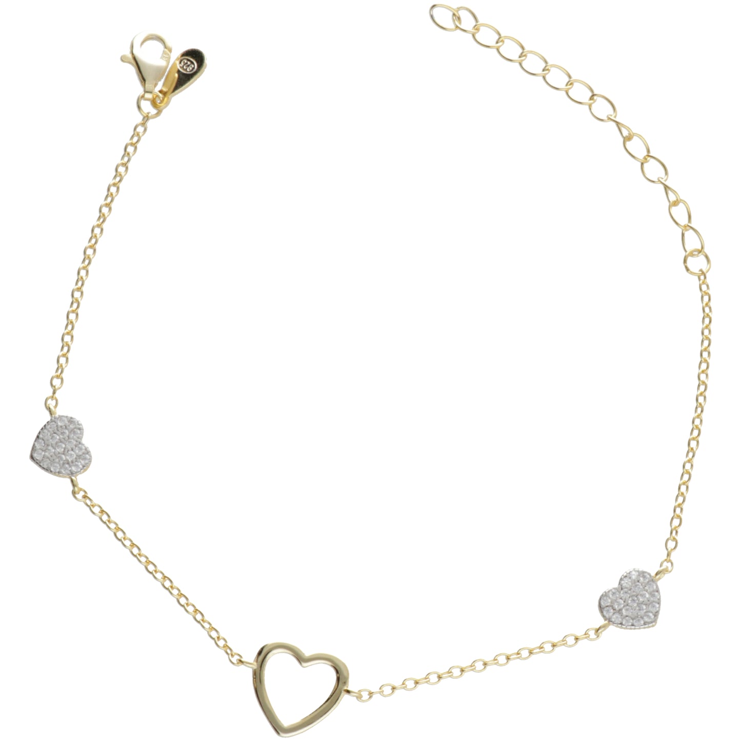 BR TRE CUORI FILO E ZIRCONI