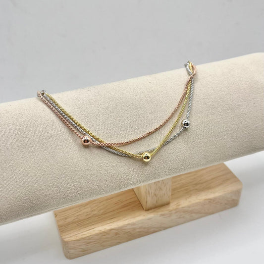 BR 3 FILI MAGLIA COREANA CON 3 PALLINE 4MM