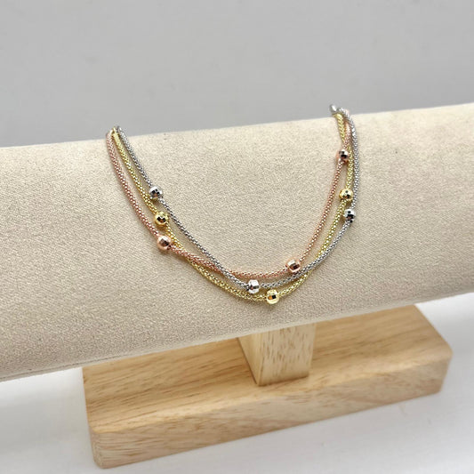 BR 3 FILI CON 9 PALLINE LUCIDE 4 MM